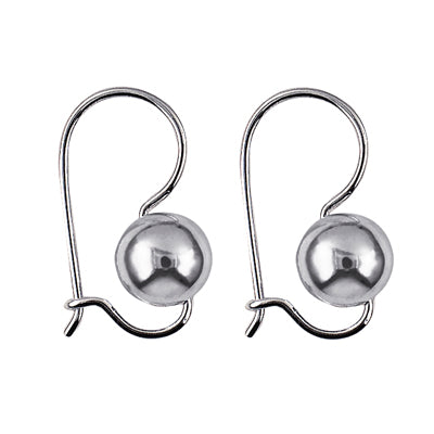 Sterling Silver Euroball Earrings 8mm