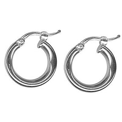 Sterling Silver Plain Hoop Earrings.