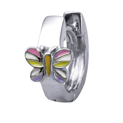 Sterling Silver Butterfly Huggie Earrings.
