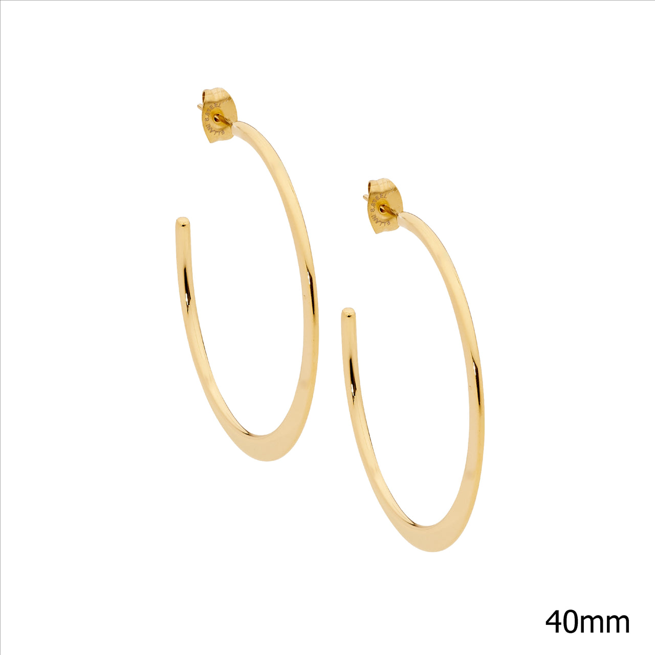 Open Hoop Earrings - Yellow gold Plate.