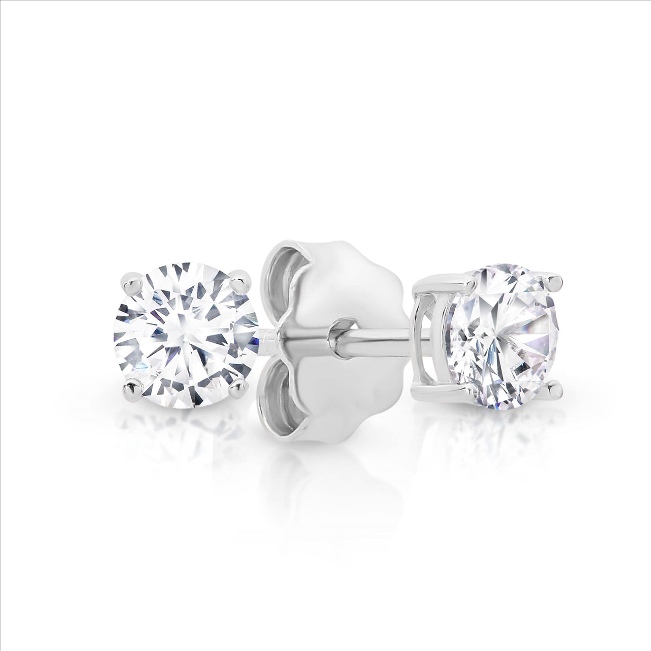 Sterling Silver CZ Stud Earrings.