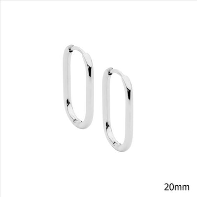 Oval PaperClip Link Huggie Earrings - Stainless Steel
