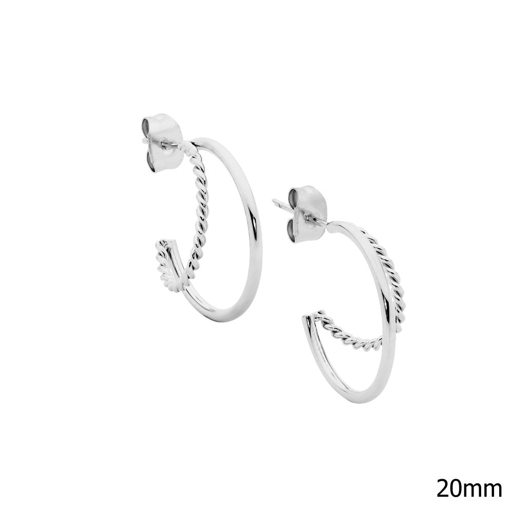 Double Open Hoop Earrings - Stainless Steel
