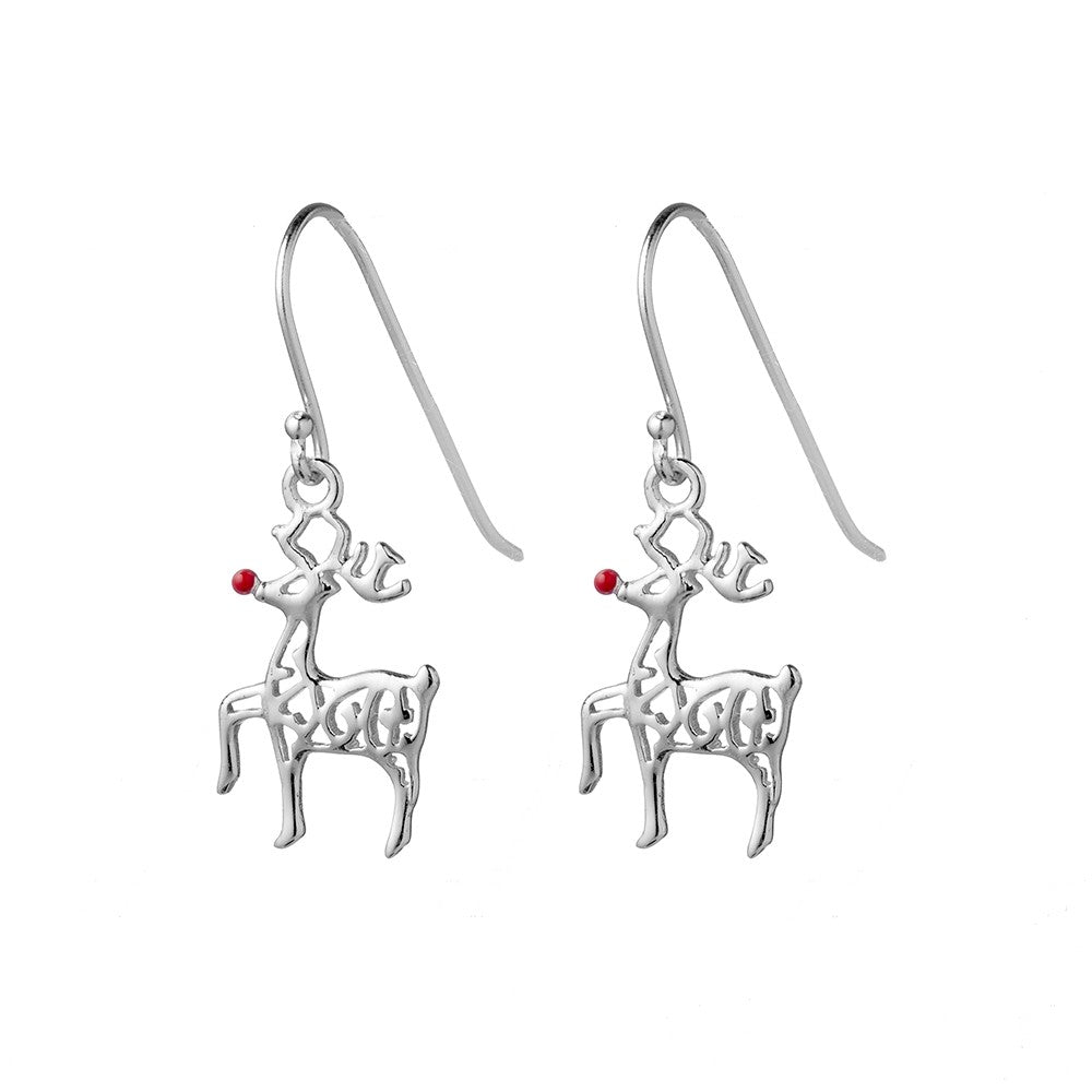 Christmas Reindeer Hook Earrings.