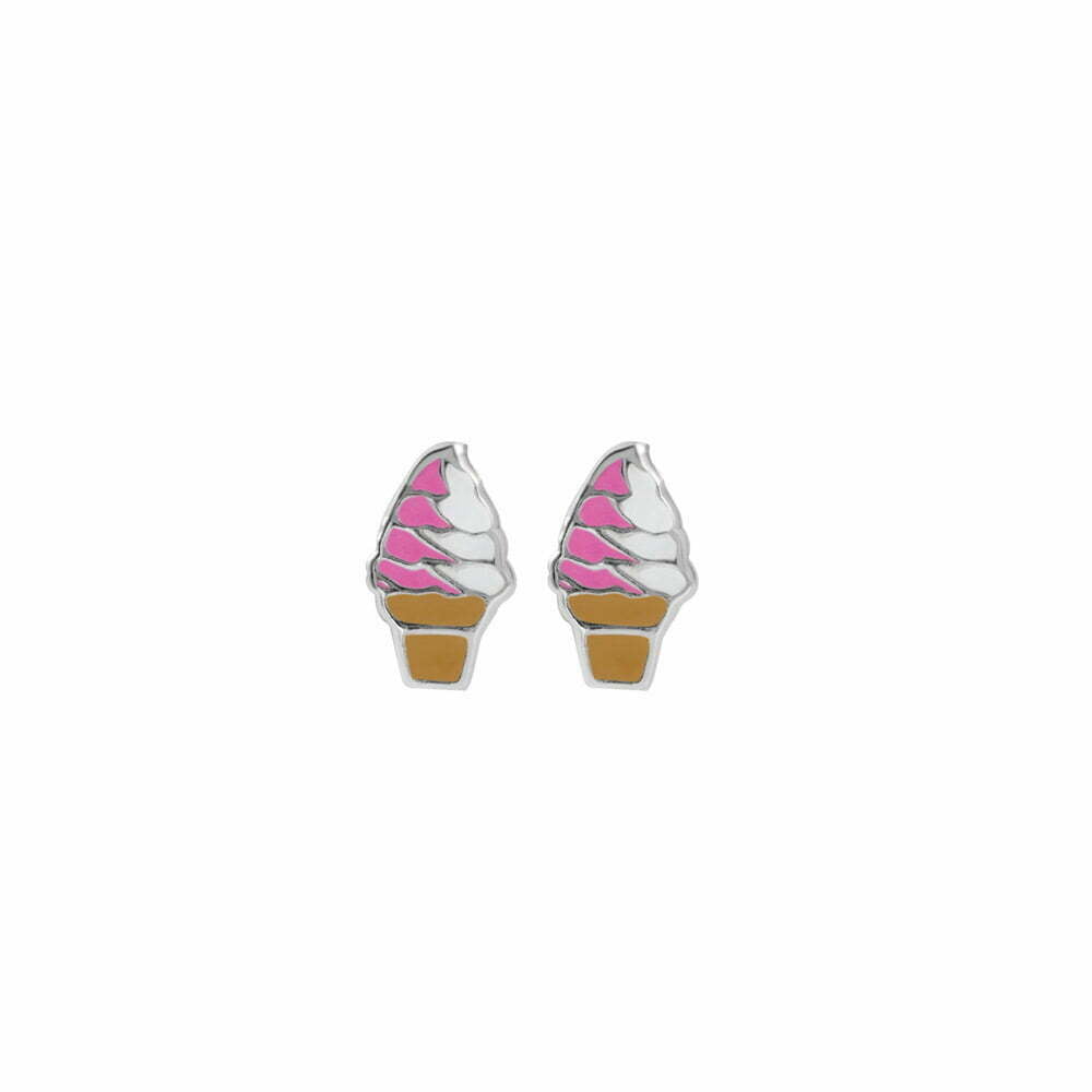 Soft Serve Icecream Stud earrings - Silver.