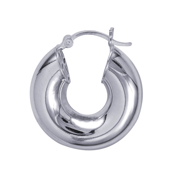 Wide Sterling Silver Round Tube Earrings.