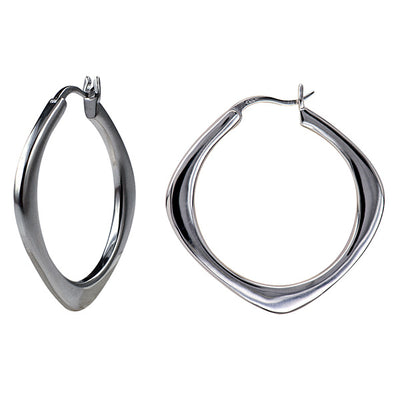 Silver Geometric Hoop Earrings.