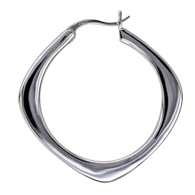 Silver Geometric Hoop Earrings.