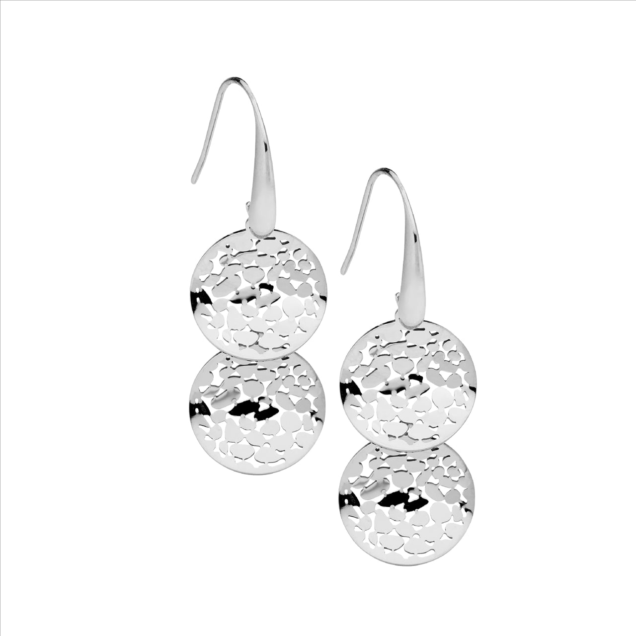 Double Circle Concave Drop Earrings