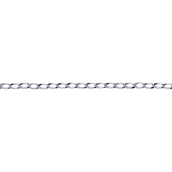 Sterling Silver Diamond Cut Long Curb link Chain - 50cm.