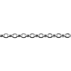 Sterling Silver Oval Belcher Link Necklace - 90cm.