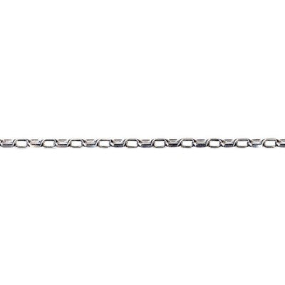 Sterling Silver Oval Belcher Diamond Cut Chain - 40cm.