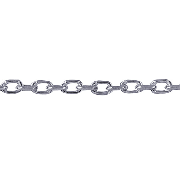 SterlingSilver Diamond Cut Cable Link Chain - 40cm +5cm extension