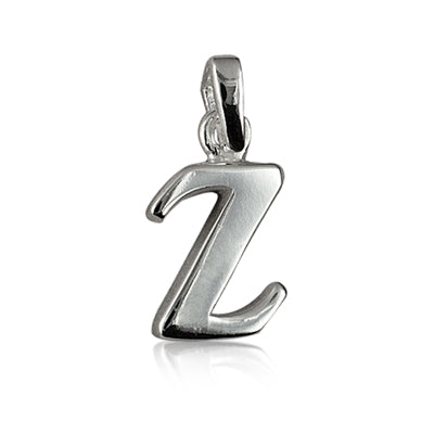 Sterling Silver Block Initial Z Pendant.