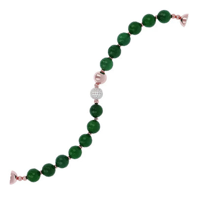 Bronzallure Green Agate Bracelet