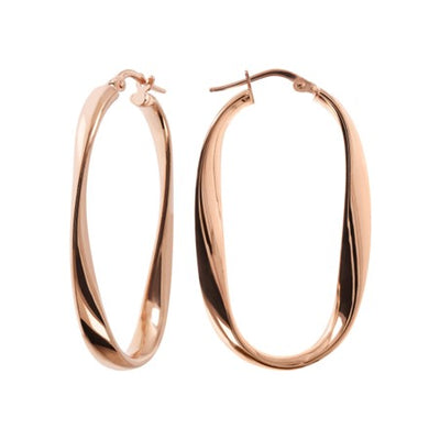 Bronzallure Purezza Large Twisted Oval Hoop Earrings.