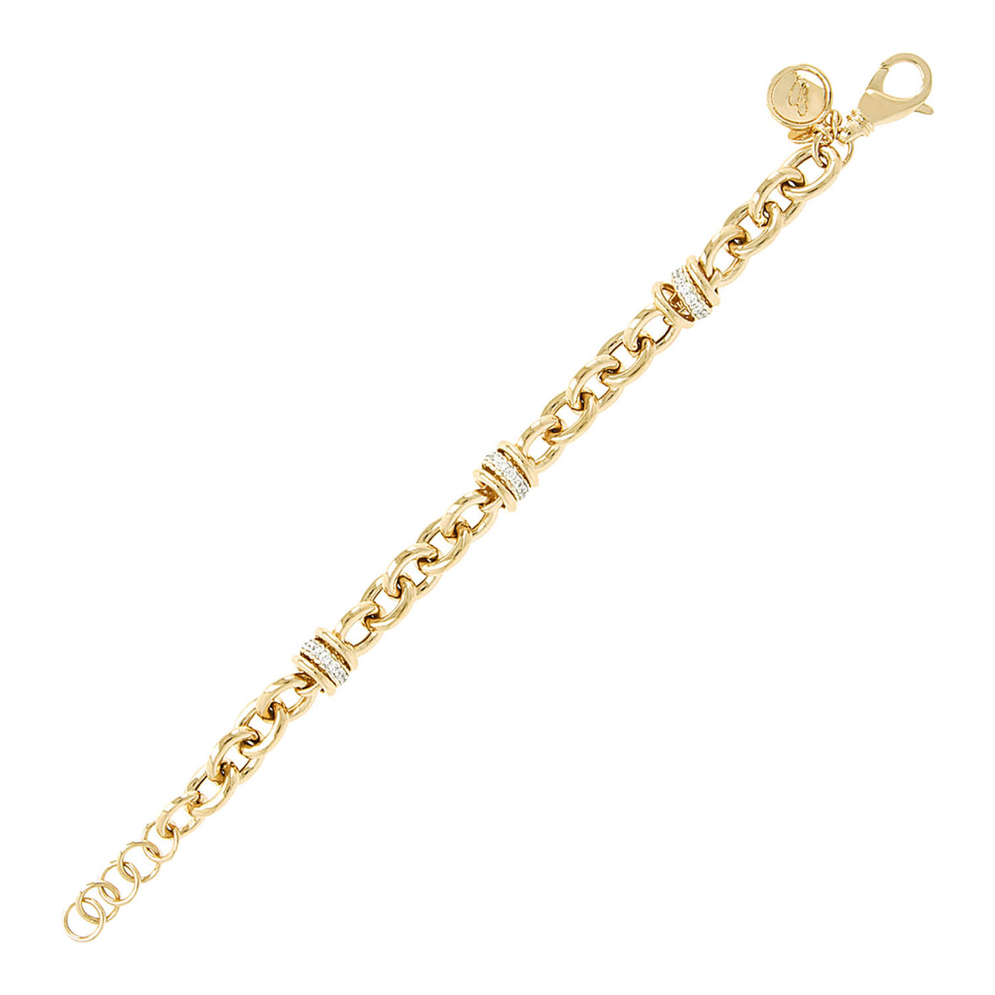 Bronzallure 'Golden' Cubic Zirconia Chain Link Belcher Bracelet.
