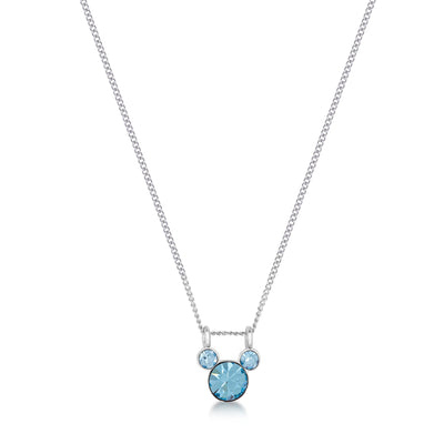 DISNEY Mickey March Birthstone Necklace Hypoallergenic Stainless Steel