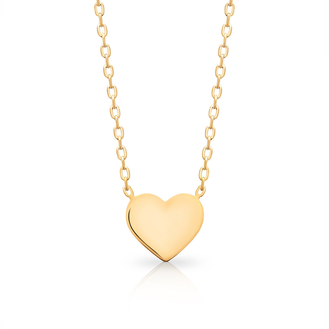 Yellow Gold Polished Heart Necklace.