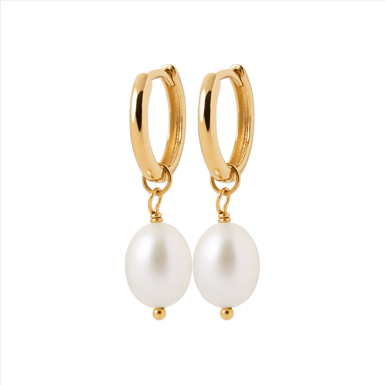 Pearl Drop Huggie Earrings - Linked by Love