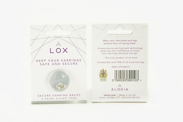 Lox Secure Earring Backs - Silver Tone 2 Pack