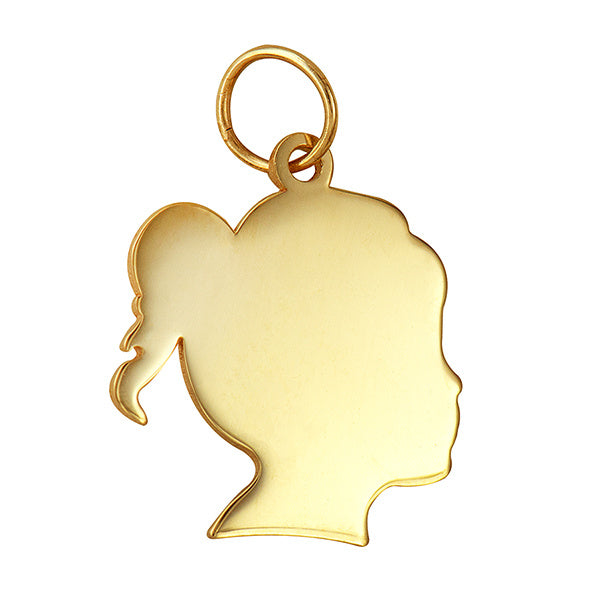 Girl Silhouette Engravable Head Pendant - Pre Order Ships within 5 Days