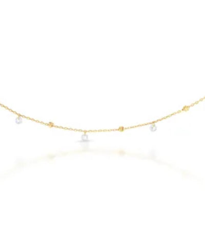 Delicate Gold & Crystal Drop Necklace