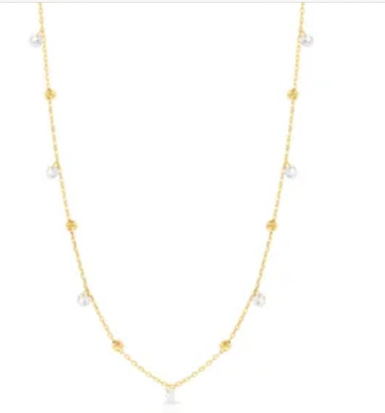 Delicate Gold & Crystal Drop Necklace