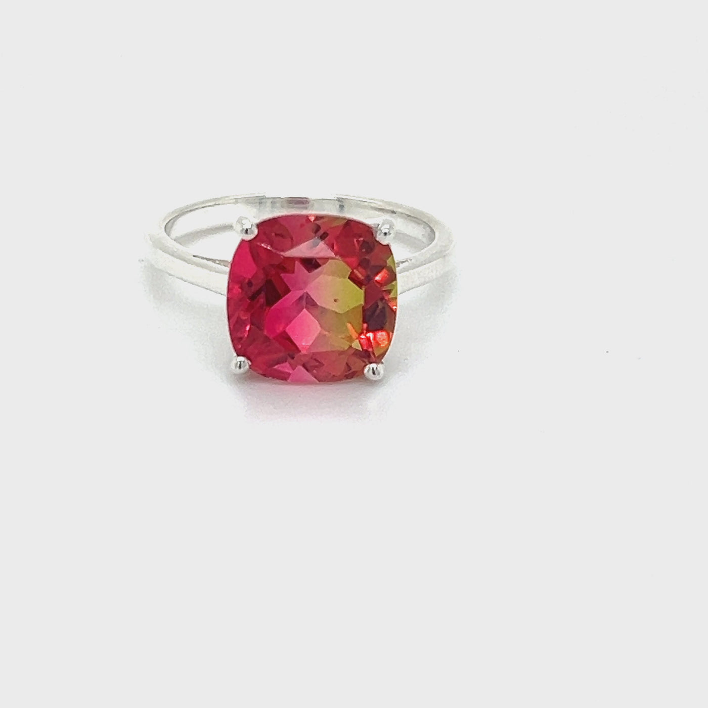 Sterling Silver Pink Tourmaline Dress Ring.