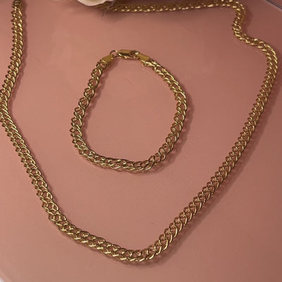 9ct Gold Fancy Double Link Bracelet.