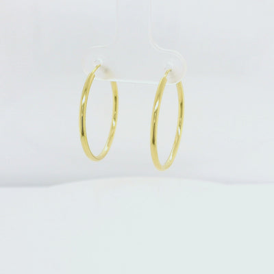 9ct Gold Sleeper Syle Hoop Earrings - 20mm