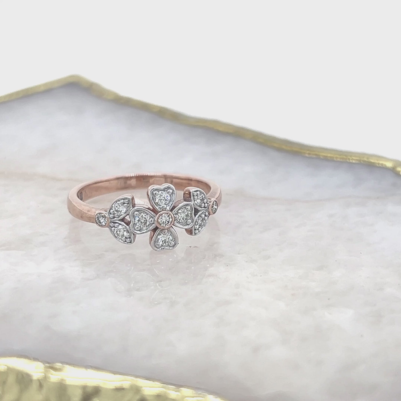 9ct Rose Gold Vintage-Inspired Floral Dress Ring