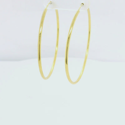 9ct Gold Sleeper Syle Hoop Earrings - 40mm