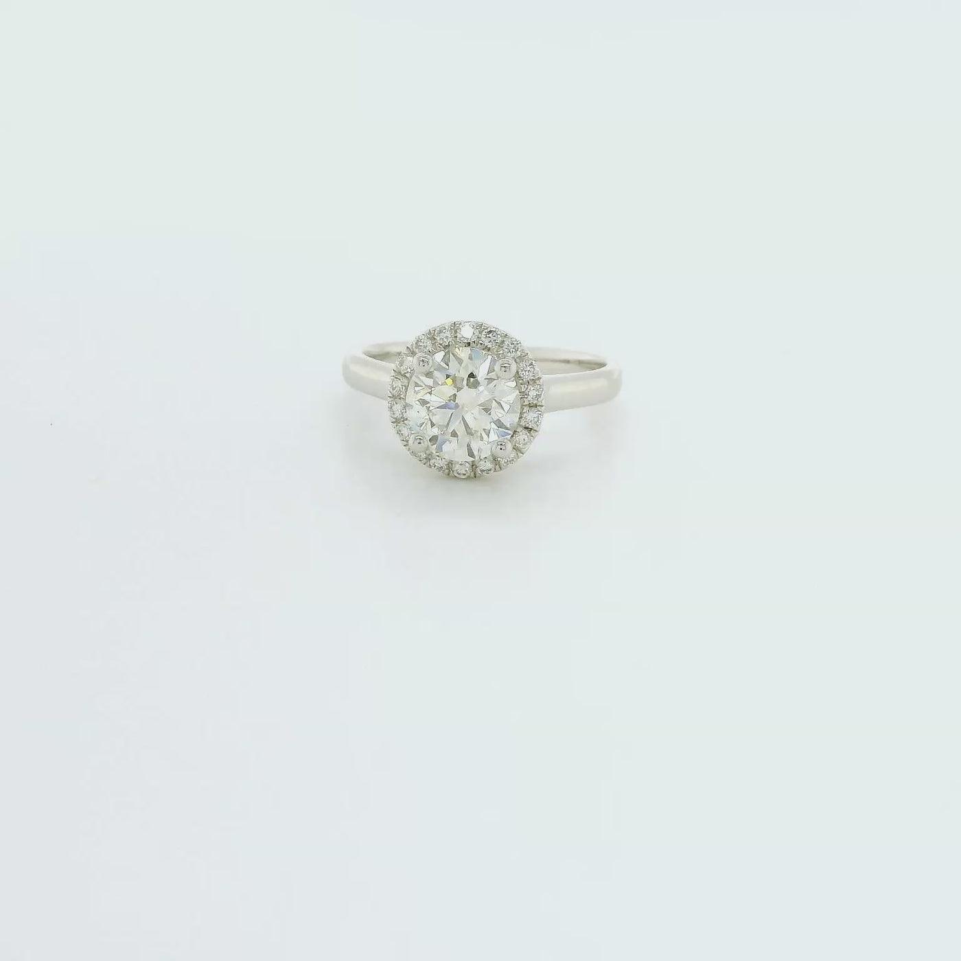 1.50 Carat Natural Mined Diamond Cluster Engagement Ring.