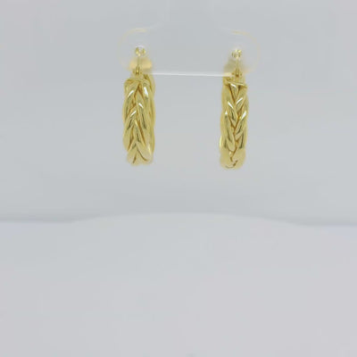 9ct Gold Plaited hoop Earrings.