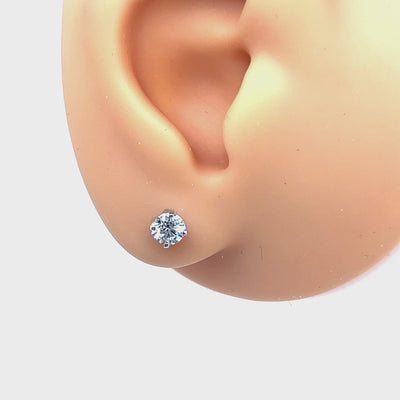 18ct White Gold Diamond Stud Earrings - 0.60 carats.