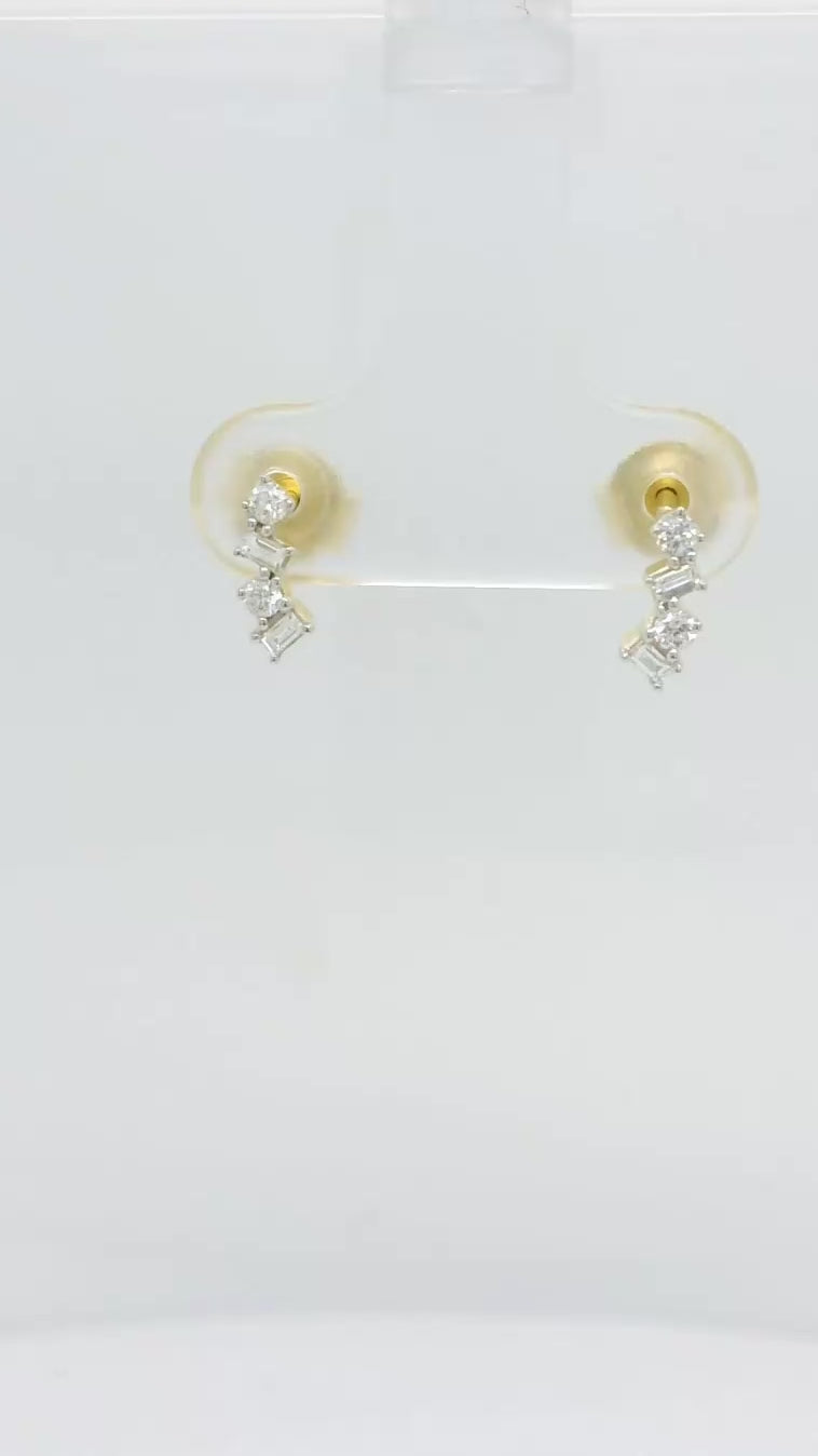 9ct Gold Diamond Stud Earrings.