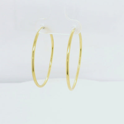 9ct Gold Sleeper Syle Hoop Earrings- 35mm