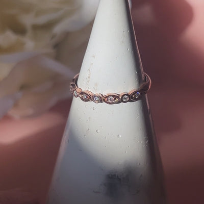 9ct Rose Gold Diamond Stacker Ring