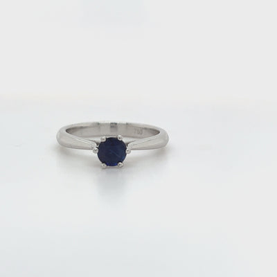 Australian blue Sapphire Solitaire Ring.