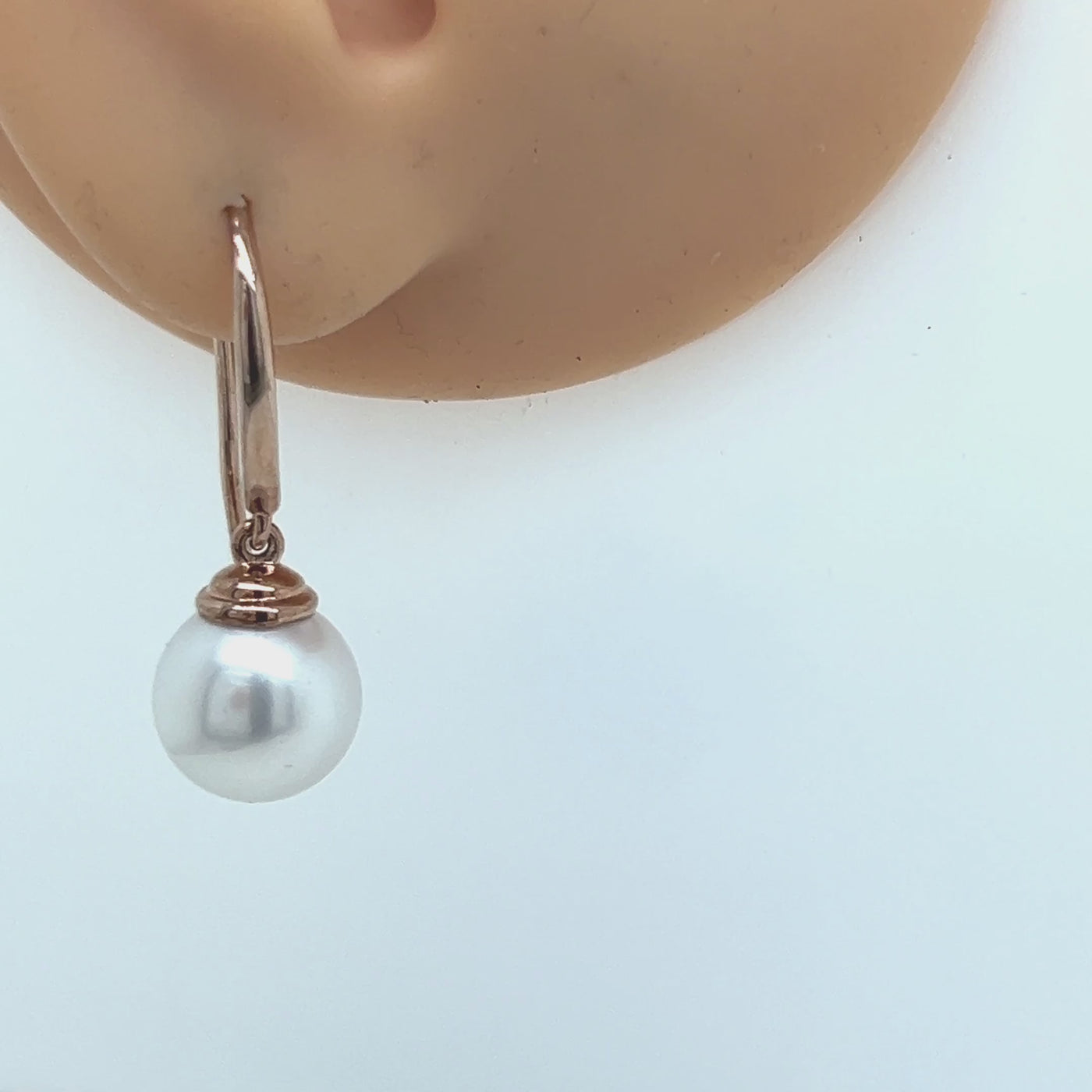 9ct Rose Gold South Sea Pearl Drop Earrings