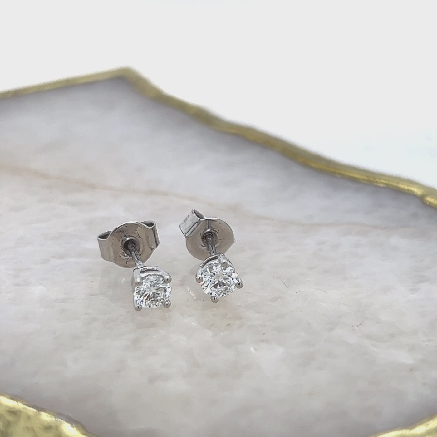 Labgrown Diamond Solitaire Stud Earrings 0.40 Carats in 9ct White Gold.