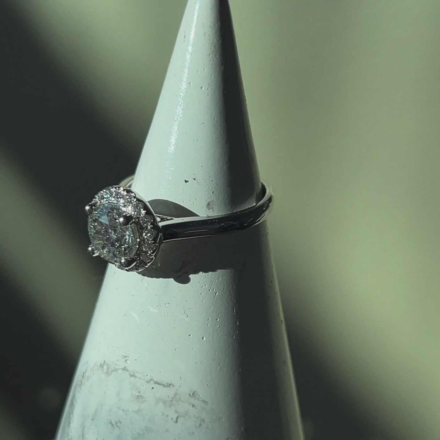 1.50 Carat Natural Mined Diamond Cluster Engagement Ring.