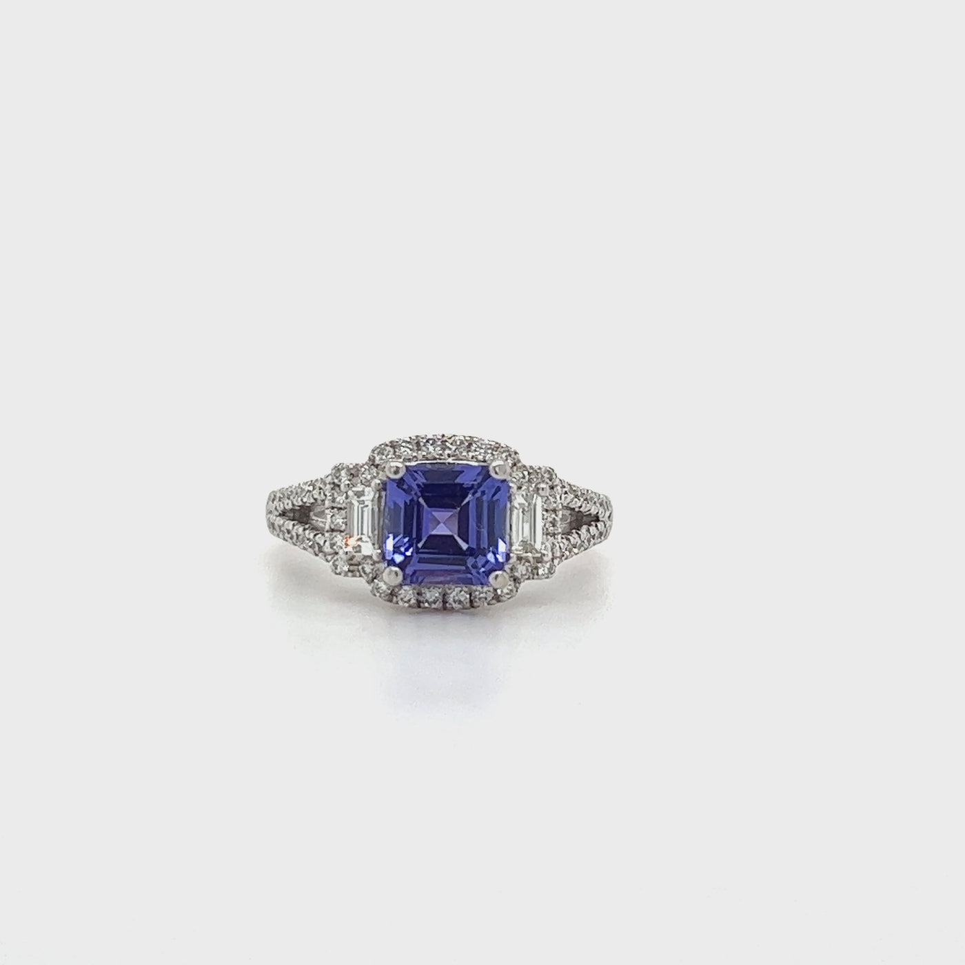 18ct. White Gold Tanzanite & Diamond Ring