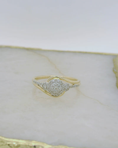 Natural Diamond Cluster Dress Ring.