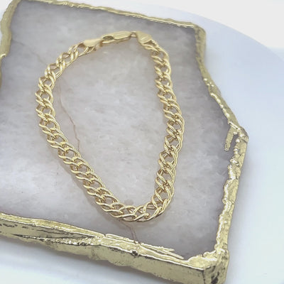 9ct Gold Fancy Double Link Bracelet.