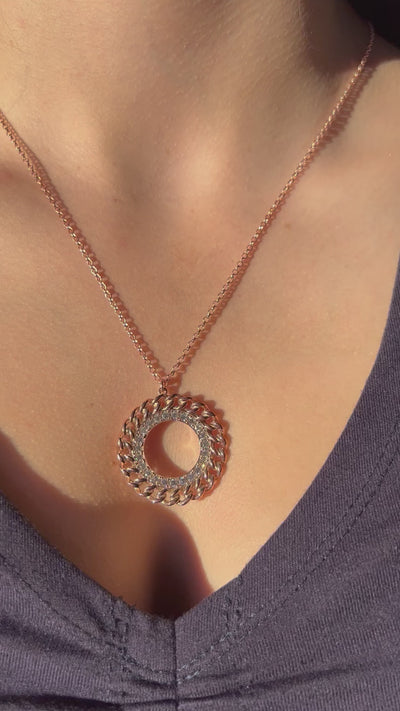 Rose Gold Open Chain Link Design Necklace.
