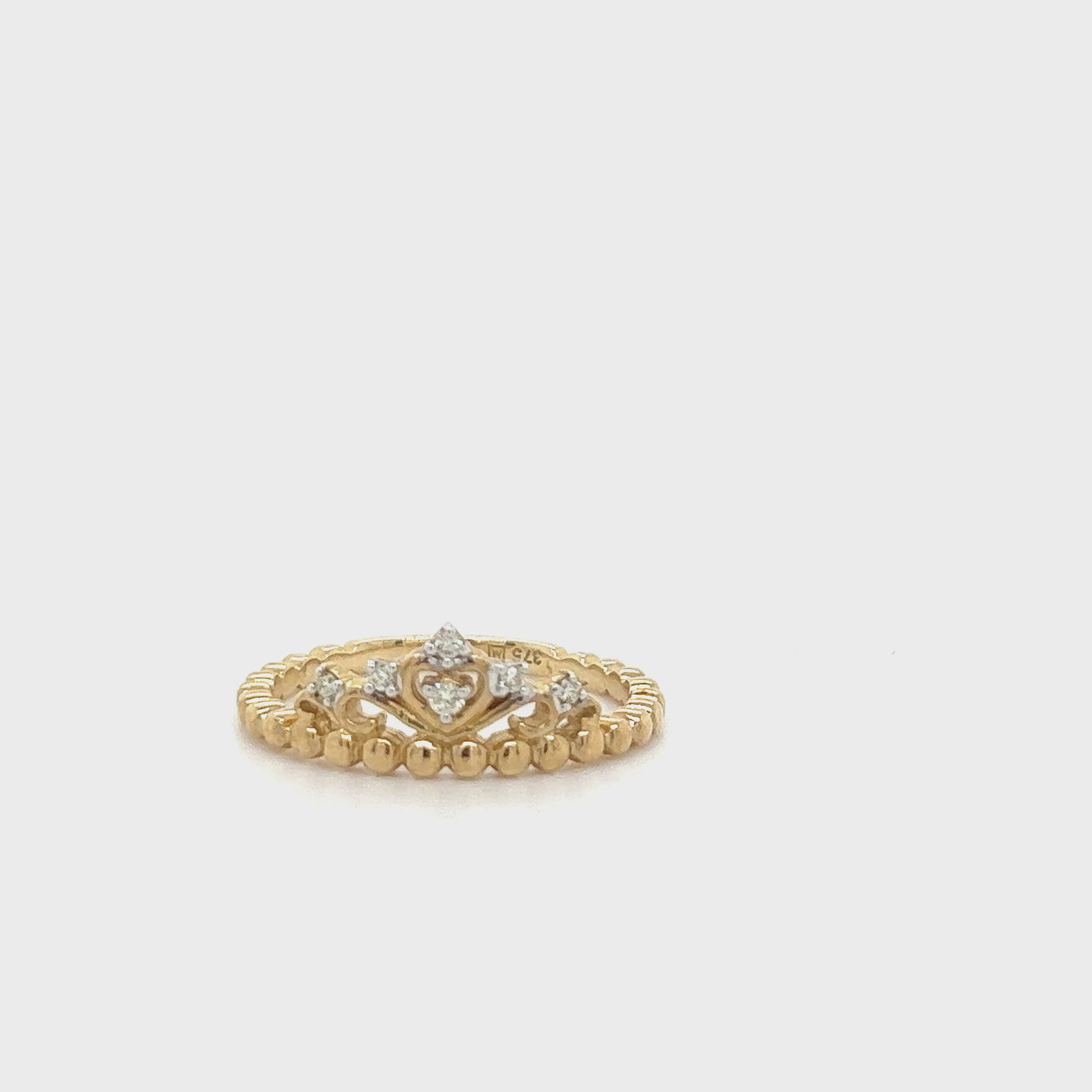 9ct Yellow Gold Diamond Tiara Dress Ring