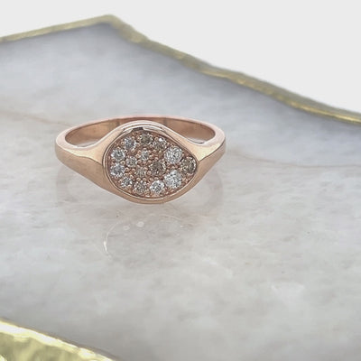 Dreamtime Diamond Organic Pod Design Rose Gold Ring with Argyle Diamonds.