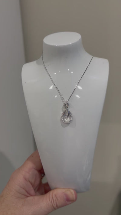 Diamond Set Infinity Drop Necklace.